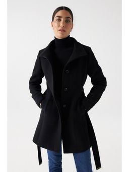 Salsa Jeans - Black Grace Woollen Coat with Belt