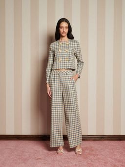 Sister Jane - Multi-Colour Nook Check Double Breasted Jacket