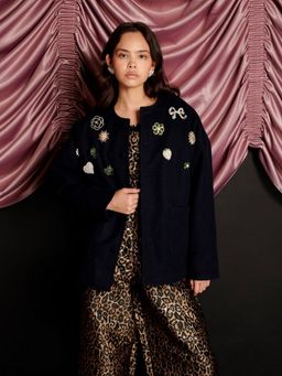 Sister Jane - Navy Blue Harold Brooch Jacket