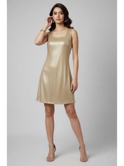 TAMISKA BY NARENDRA KUMAR - Sleeveless Gold Mini Dress
