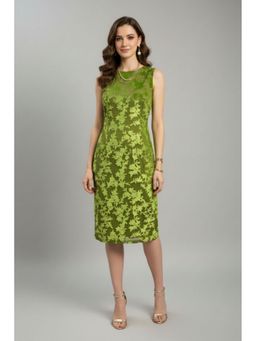 TAMISKA BY NARENDRA KUMAR - Green Floral Knee Length Dress