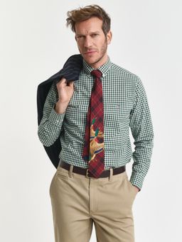 GANT - Men Green Button-Down Gingham Shirt