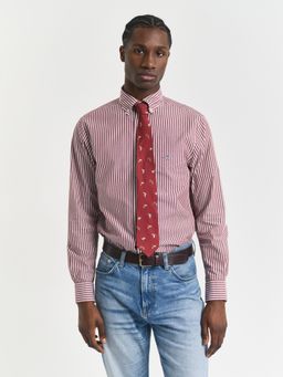 GANT - Men Red Classic Poplin Striped Shirt