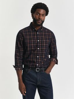 GANT - Men Blue Corduroy Check Shirt