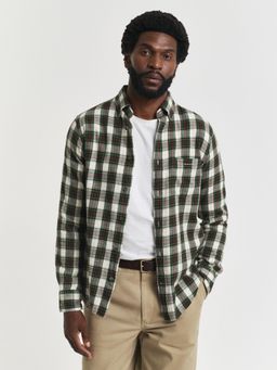 GANT - Men Cream Windblown Flannel Check Shirt