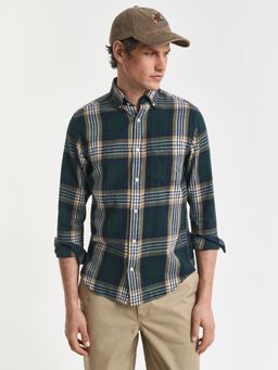 GANT - Men Green Windblown Flannel Check Shirt
