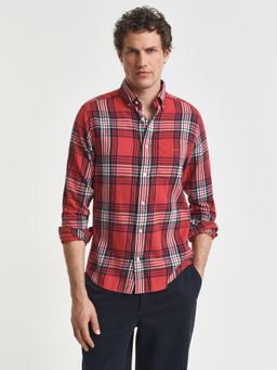 GANT - Men Red Windblown Flannel Check Fs Shirt