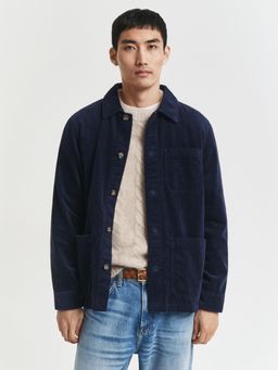 GANT - Men Blue Solid Corduroy Shirt