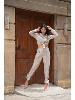 MEHAK MURPANA - Taupe Embellished Co Ord (Set of 2)