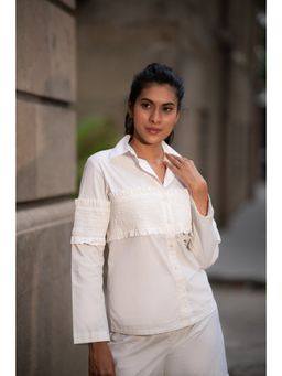 MEHAK MURPANA - White Shirt With Elasticated Body