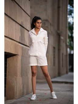 MEHAK MURPANA - Solid White Co Ord (Set of 2)