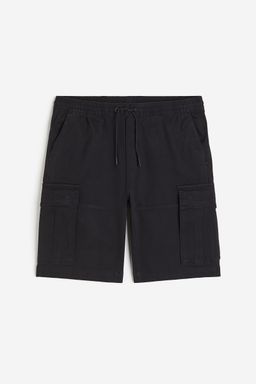 H&M - Men Black Regular Fit Cotton Cargo Shorts