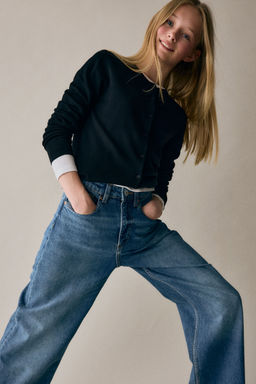 H&M - Girls Blue Wide Leg Jeans