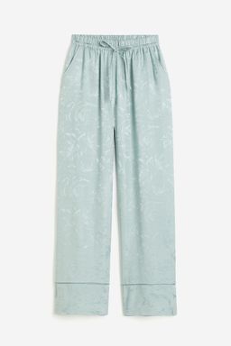H&M - Women Turquoise Jacquard-Weave Trousers