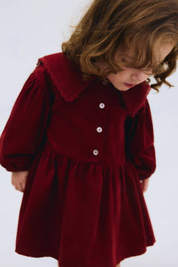 H&M - Girls Red Corduroy Cotton Dress