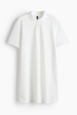 H&M - Women White Collared Cotton Piqua Dress