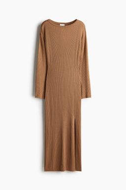 H&M - Women Beige Rib-Knit Dress