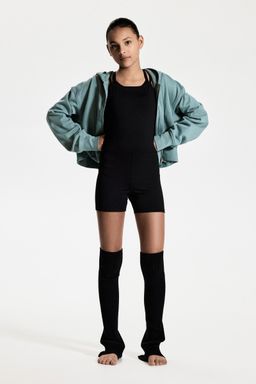H&M - Girls Black Short-Leg Sports Unitard With Drymove