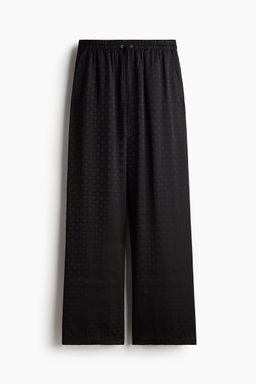H&M - Women Black Wide Drawstring Trousers