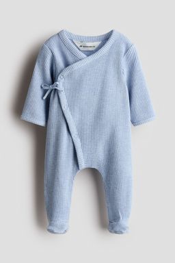 H&M - Boys Blue Waffled Cotton Romper Suit