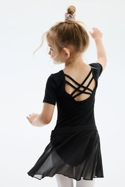 H&M MOVE - Girls Black 2-Piece Leotard And Skirt Set With Drymove