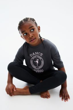 H&M - Girls Grey 2-Piece Top And Leggings Set With Drymove