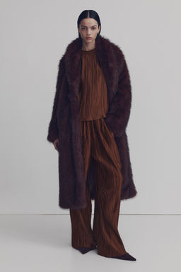 H&M - Women Brown Crinkled Pull-On Trousers