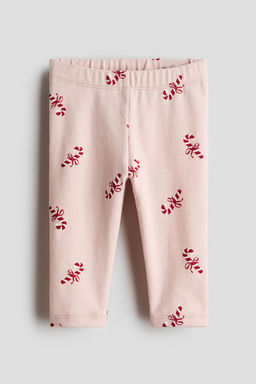 H&M - Girls Pink Printed Brushed-Inside Leggings