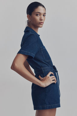H&M - Women Blue Denim Playsuit