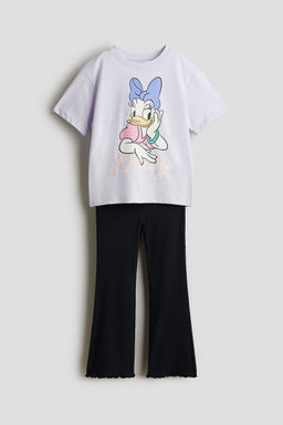 H&M - Girls Purple 2-Piece Set With Top And Leggings