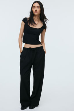 H&M - Women Black Pull-On Trousers