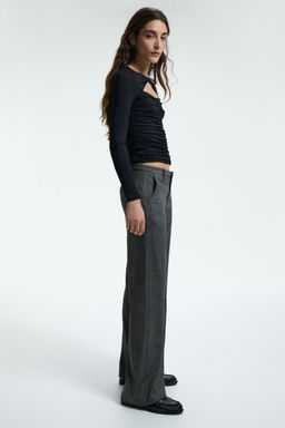 H&M - Women Grey Wide Tailored Trousers