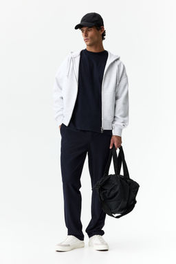 H&M - Men Blue Four-Way Stretch Regular Fit Pull-On Trousers