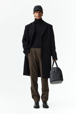 H&M - Men Brown Four-Way Stretch Regular Fit Pull-On Trousers