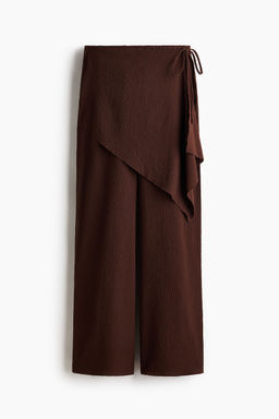 H&M - Women Brown Wide Wrap-Detail Trousers