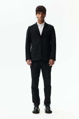 H&M - Men Black Wrinkle-Resistant Slim Fit Suit Jacket