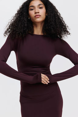 H&M - Women Red Draped Bodycon Dress