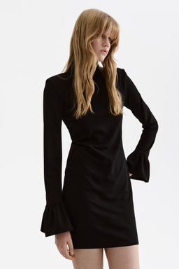 H&M - Women Black Glittery Shoulder-Pad Dress
