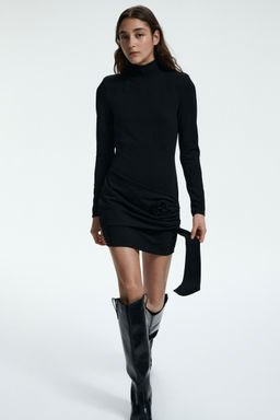 H&M - Women Black Shoulder-Pad Dress