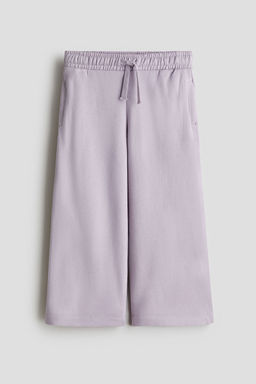H&M - Girls Purple Wide Brushed-Inside Joggers