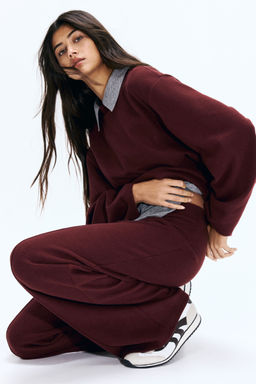 H&M - Women Red Crease-Leg Trousers