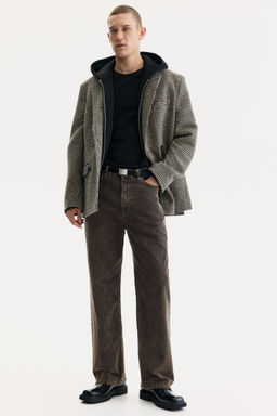 H&M - Men Grey Relaxed Fit Corduroy Trousers