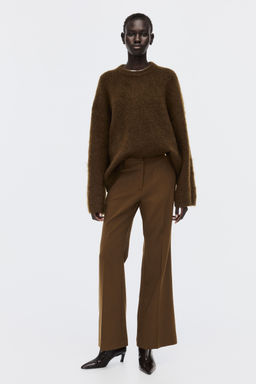 H&M - Women Brown Flared Tailored Trousers