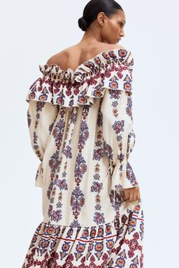 H&M - Women Beige Off-The-Shoulder Dress