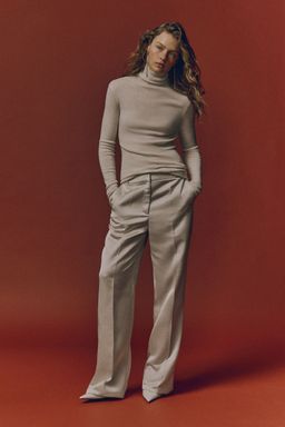 H&M - Women White High-Waisted Tailored Trousers