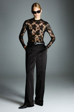 H&M - Women Black High-Waisted Tailored Trousers