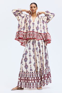 H&M - Women Beige Flared Skirt