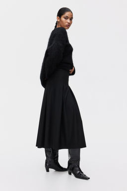 H&M - Women Black Pleated Midi Skirt
