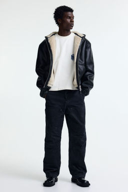 H&M - Men Black Loose Fit Carpenter Trousers