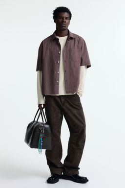 H&M - Men Brown Loose Fit Carpenter Trousers